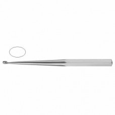 Bruns Bone Curette Oval - Solid Handle - Fig. 6 Stainless Steel, 23 cm - 9" Scoop Size 7.3 mm